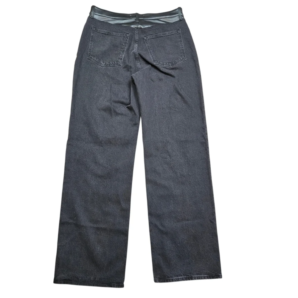 Abercrombie & Fitch Mixed Fabric Relaxed Fit High Rise 90s Jean Sz 32/ 14L Black
